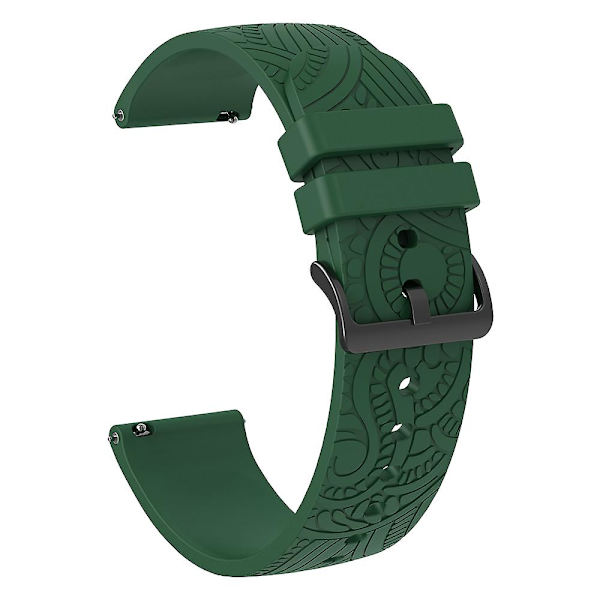 20mm klockarmband Patten silikonband för Garmin Vivomove/samsung Gear Sport/pebble 2/huawei Watch 2 Blackish Green