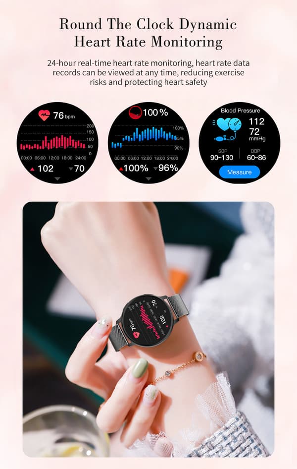 Smartwatch S53, 1,39 tommer rund skærm Bluetooth-opkald skridttælling søvn (sølv)