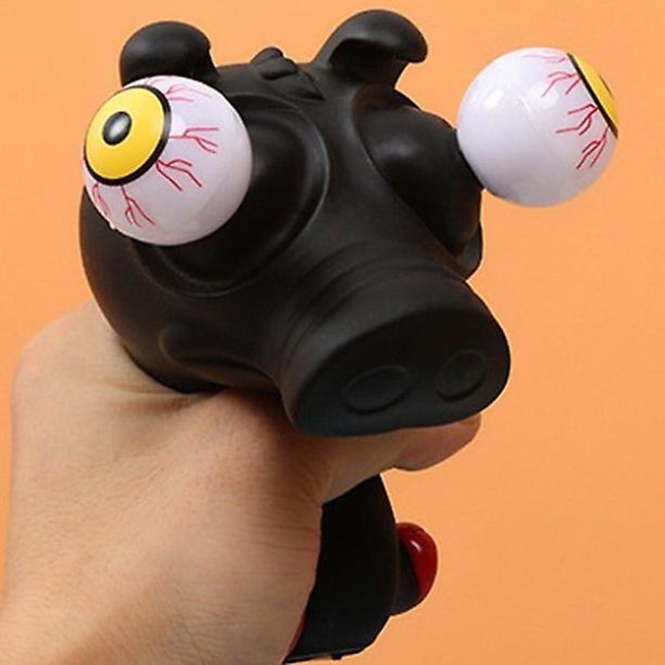 Tegneserie dyr klemme leketøy med bom ut øyne Stress Relief Popping Sensory Toy Black Pig