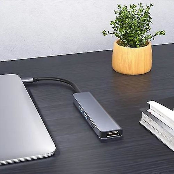 Anker USB C Hub-adapter, 5-i-1 USB C-adapter med 4k USB C till HDMI, Ethernet-port, 3 USB 3.0-portar, för Macbook Pro, Ipad Pro, Xps, Pixelbook och Mo