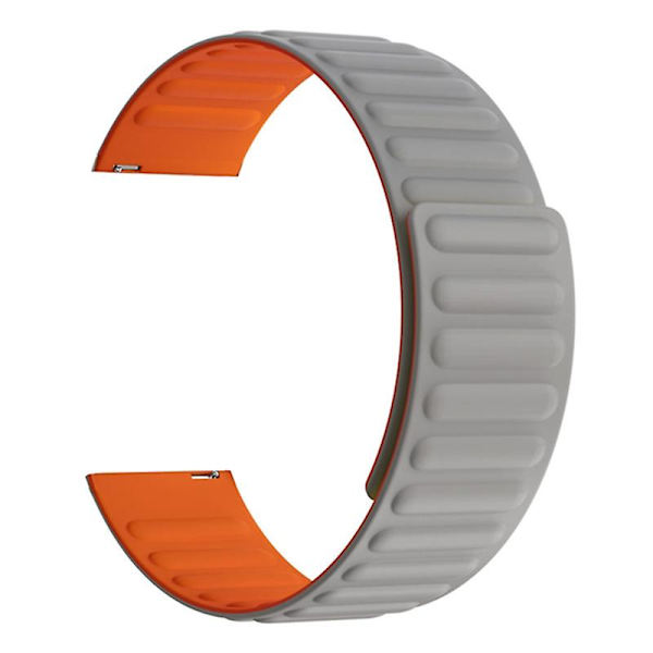 Silikoninen 20 mm:n magneettinen urheiluranneke Huami Amazfit Gts 4/3/2/1/mini -kellolle Grey Orange