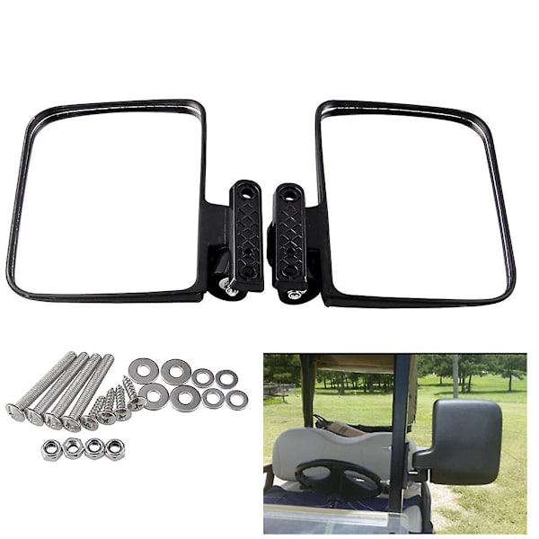 2st högkvalitativ svart universal golfvagn backspeglar sidokant