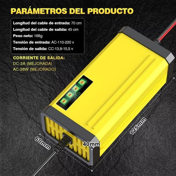 Batterioplader - 12V 2A Automatisk Smart Reparation