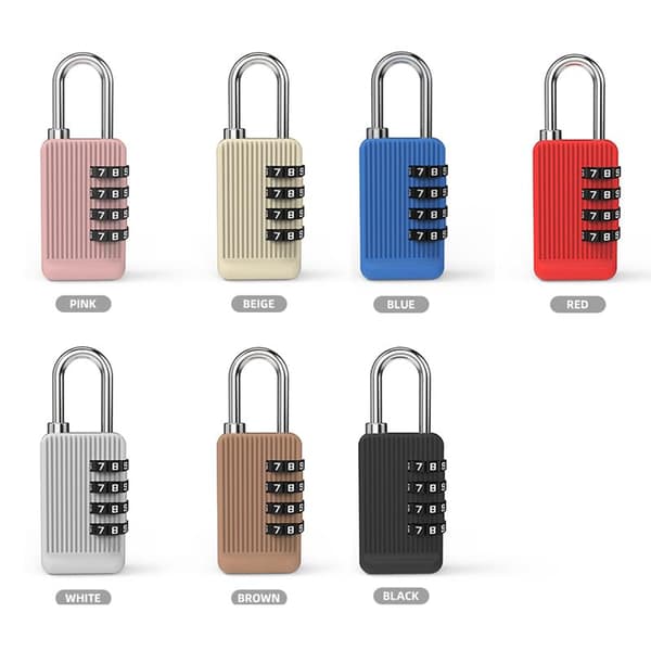 Bagagelåse, 4-cifret kombination, zink 7 pack