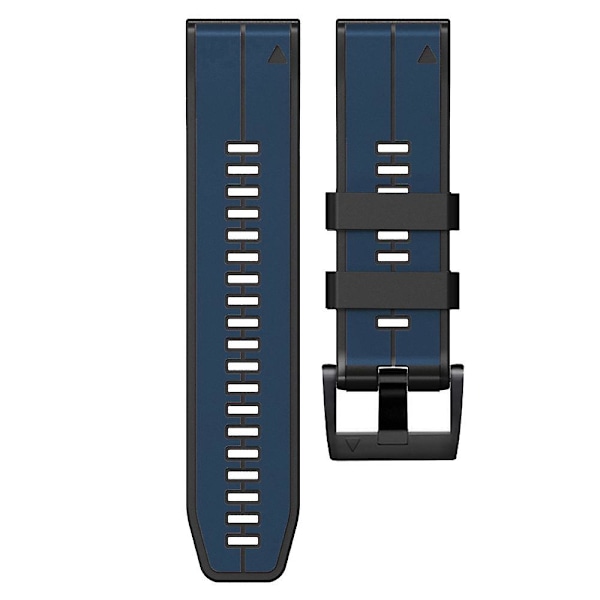 Silikonarmband för Garmin Tactix 7 Pro/Fenix 7X/Fenix 6X Pro, 26 mm, ersättningsarmband för smartklocka, tvåfärgat Dark Blue Black