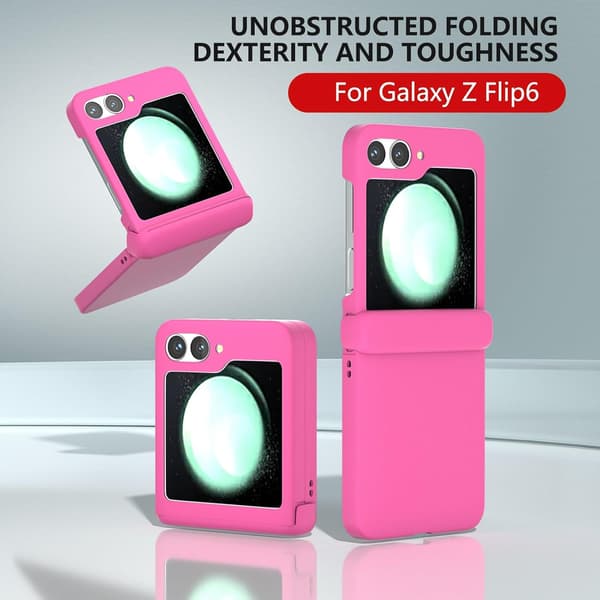 Etui til Samsung Galaxy Z Flip 6, hengselbeskyttelse Rose Red