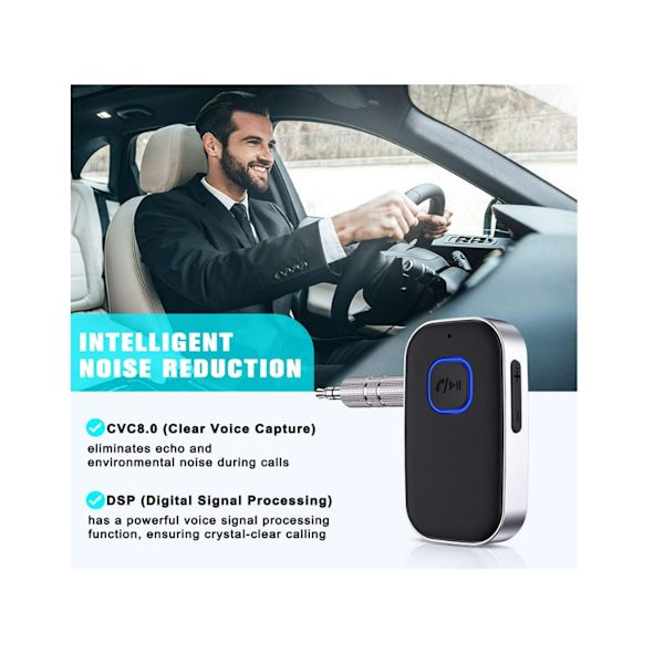 Bluetooth-modtager, Bluetooth Aux-adapter til bil, 3,5 mm Aux Bluetooth 5.0 Musikmodtager med Can,
