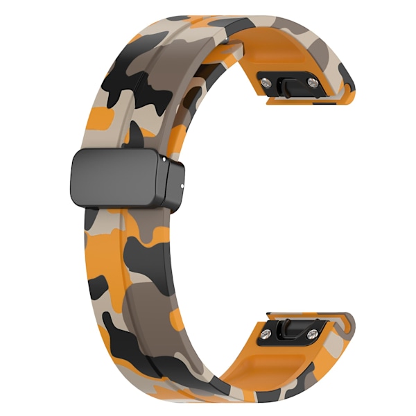 26mm Silikonrem Svart Spänne Klockarmband För Garmin Tactix 7 Pro / Fenix 7x/6x/6x Pro/5x Plus Camo Yellow