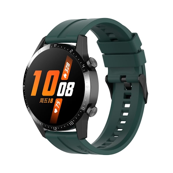Til Huawei Watch Gt 2 46mm urrem med sort spænde Dark Green