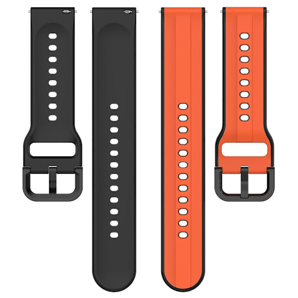 Til Samsung Galaxy Watch Active2 44mm 40mm Sport Remme Dobbelt 20mm Silikone Udskiftningsrem Orange Black D Samsung Galaxy Watch A