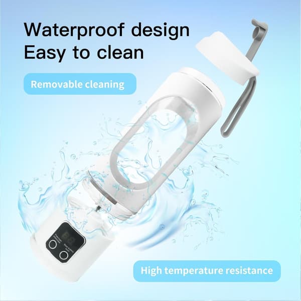 Juicer 16Oz/500Ml Med 12 Rostfria Blad, Flera Hastighetskontroller, 7.4V (Vit)