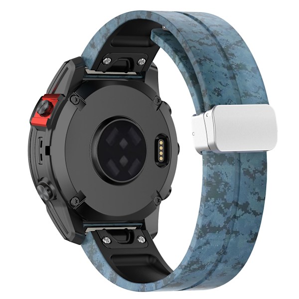 Hopeinen solki 22mm silikoniranneke Garmin Fenix 7 / Forerunner 965/955/945/935 -kellolle Mosaic