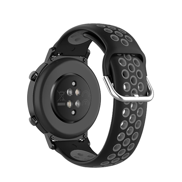Til Huawei Watch GT2 42MM 20mm Spænde To Farvet Sport Watch Band(Orange + Grå) Til Huawei Watch GT2 42MM Black   Grey