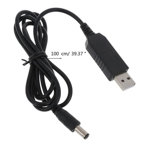 USB til DC Boost Line Konverterkabel 5V til 12V Justerbar Spenningskabel