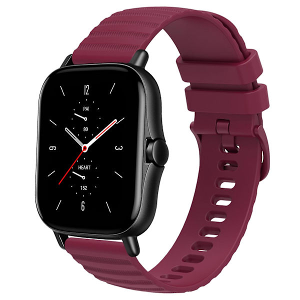 Solid Color Silikonurrem til Amazfit GTS 2E Wine Red
