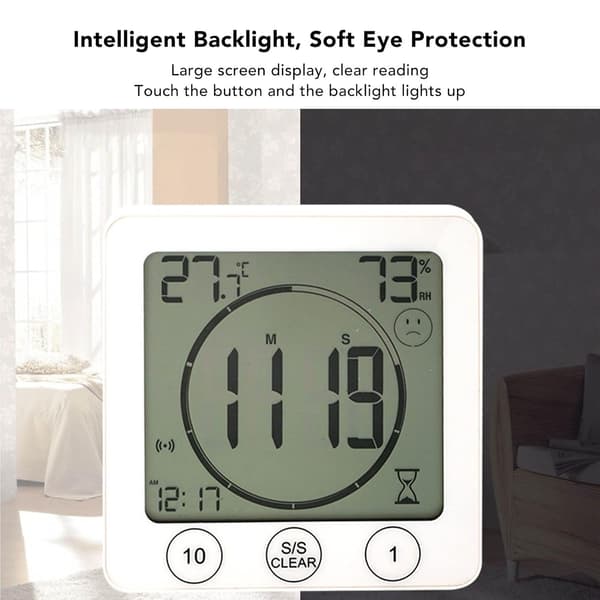 Digital duschklocka, pekskärmstimer, temperaturfuktighet (1-pack) 1pack