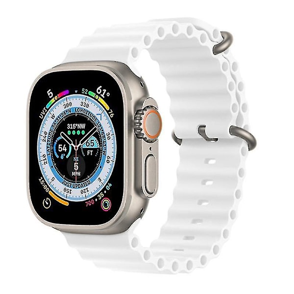 Klockarmband för Apple Watch Series 8/7 41mm/Series 6/5/4/SE/SE (2022) 40mm/Series 3/2/1 38mm Ocean White, White I Apple Watch SE (2023)