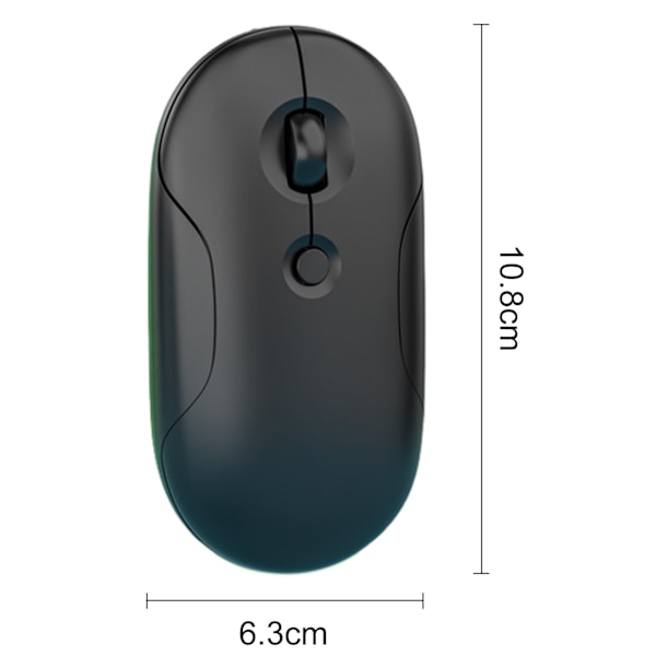 Ladattava langaton Bluetooth-hiiri, pieni ja kannettava toimistokäyttöön (valkoinen)