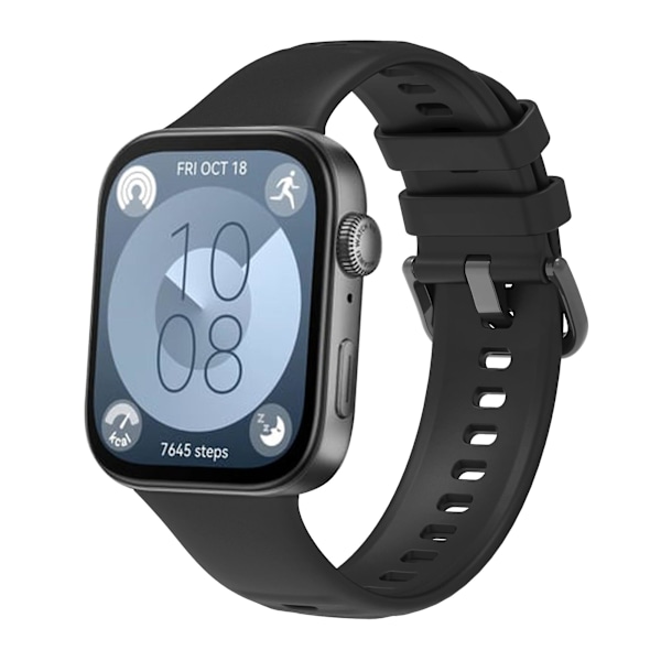 Til Huawei Watch Fit 3 silikone urrem justerbar rem udskiftning Black