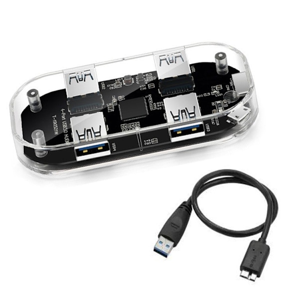 Usb Hub Multiport Adapter, 4 Portar Helt Transparent Usb 3.0 Hub