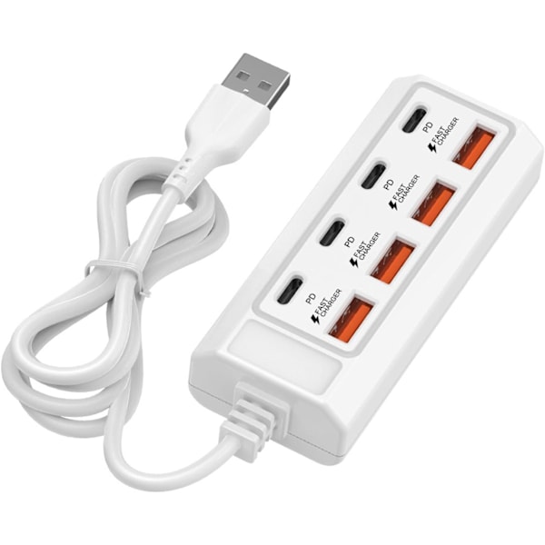 Usb C Hub Multiport Adapter, 8-Port [4Usb+4Pd] 25W För 5V Usb-enheter