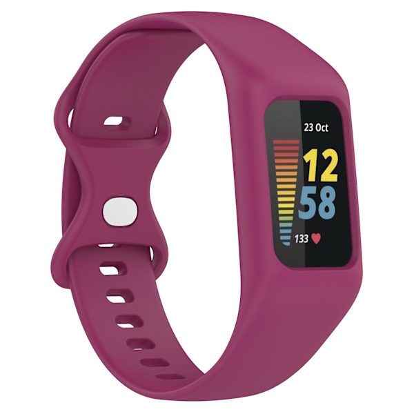 Integrera silikonklockarmband för Fitbit Charge 6/5/4/3, klockarmband med fodral Wine Red