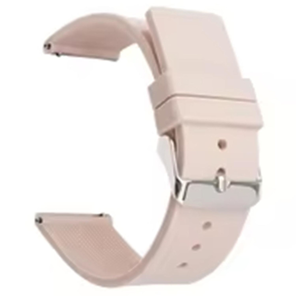 20mm universell silikonklockarmband sportigt ersättningsarmband med silverspänne Pink