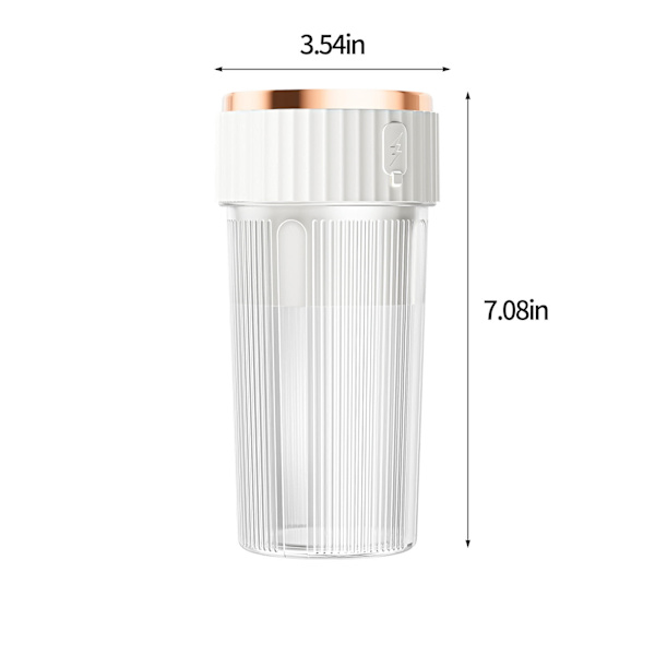 Blender, seks-bladet kop, bærbar og USB genopladelig, 450ML (grøn)