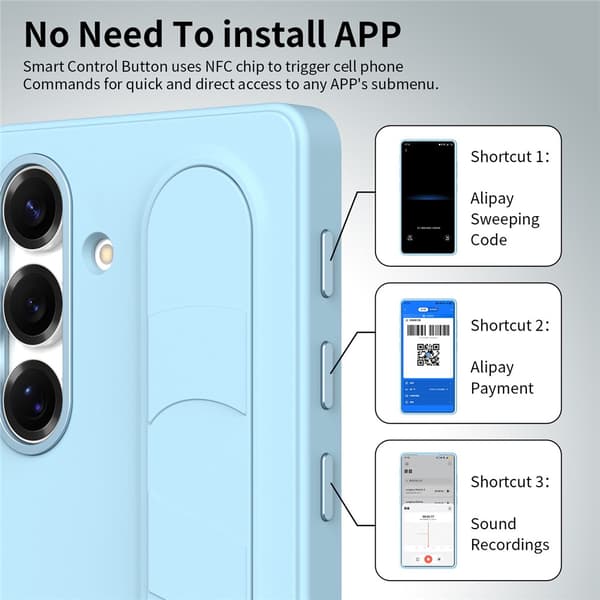 Fodral till Samsung Galaxy S26, Smart nyckelkontroll, handledsrem med stöd Blue