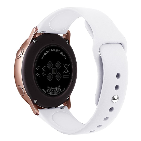 Til Samsung Galaxy Watch Active2 Bluetooth Version 40mm Smart Watch Solid Color Silikonur White
