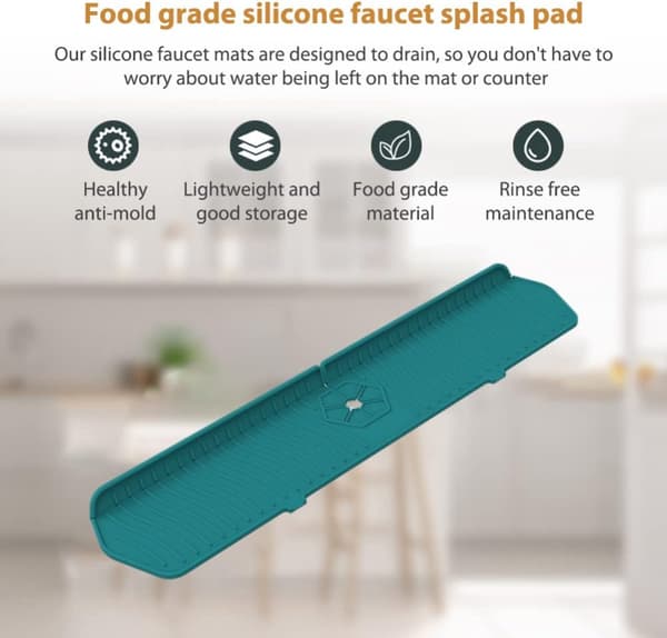 Stänkskydd för diskbänk, dräneringsplatta bakom kranen 2-pack White 61*14.8cm
