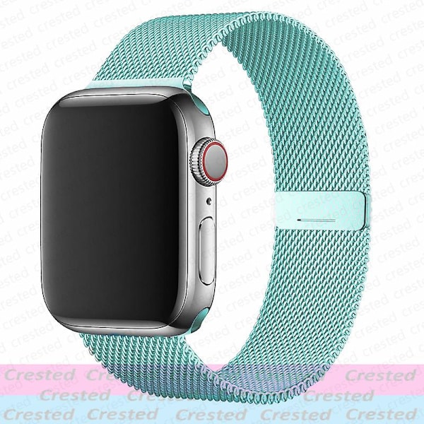 Milanese Loop Strap För Apple Watch Ultra Band 44mm 40mm 45mm 41mm 49mm 42mm 38mm 44 Mm Correa Armband Iwatch Series 3 6 Se 7 8 42mm 44mm 45mm 49mm SKy blue
