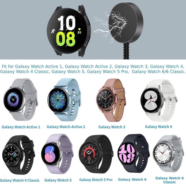 2-pak lader til Samsung Galaxy Watch 6/6 Classic