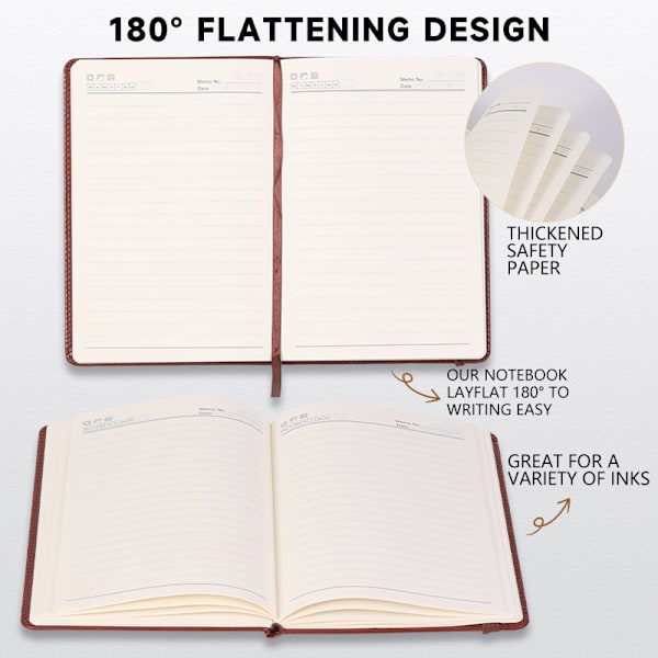 Lined Journal Notebook Til Kvinder Mænd, 100 Sider A5 Hardcover Læder Journals Til Skrivning, Rejse Brun