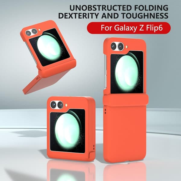 Etui til Sumsung Galaxy Z Flip 6, hængselbeskyttelse Orange
