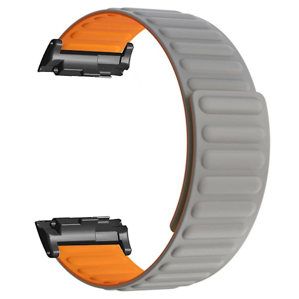 For Huawei Watch D Magnetisk Justerbar Silikone+Metal Rem Grey Orange