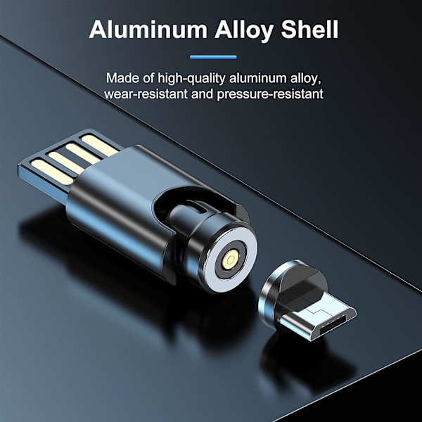 Micro USB-adapter med 540 graders rotasjon, mini magnetisk kontakt, rask lading Green