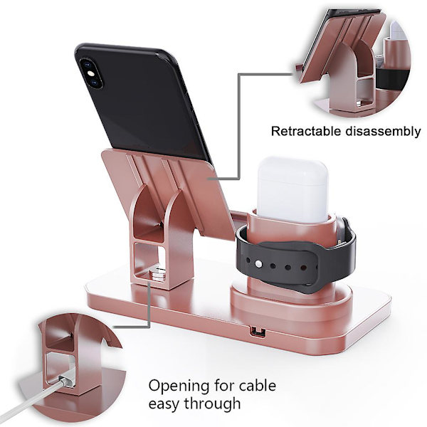 Alumiininen latausasema 3-in-1 puhelimille Xs Max Xr 8 Plus 7plus Black