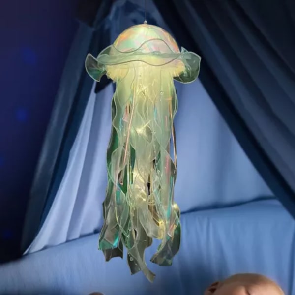 Jellyfish Lille Nattelys Realistisk Soveværelse Lys Lampe DIY til Værelse Dekoration Yellow
