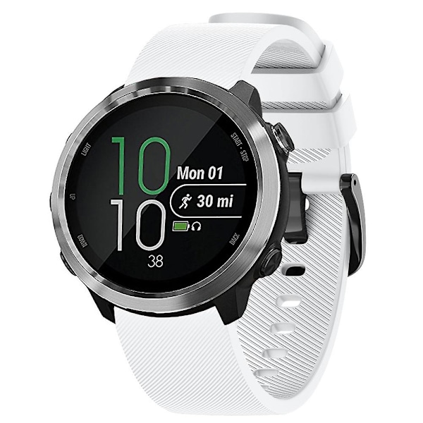 Twill-urrem til Samsung Galaxy Watch4 46mm 42mm/Watch4 44mm 40mm/Garmin Forerunner 645 White B Samsung Galaxy Watch4