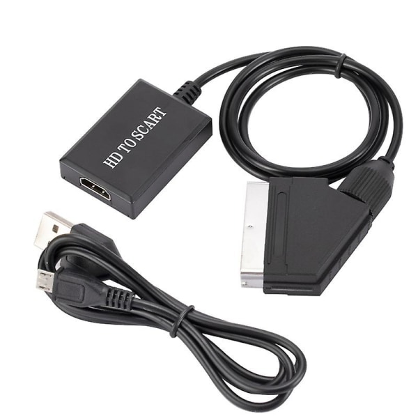 Hdmi til scart konverter 1080p Hd Audio Video Adapter Til Hdtv Dvd Sky Box Stb