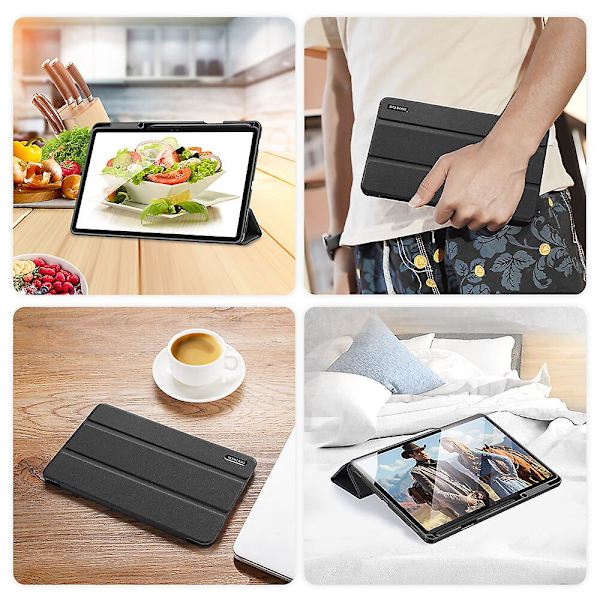 Kotelo Samsung Galaxy Tab S8 Plus / Tab S7 Fe: Ultraohut Smart-nahkakotelo kynäpidikkeellä ja automaattisella