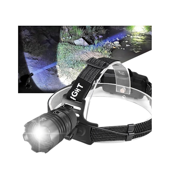 Ladattava otsalamppu LED-ajovalo 3 tilaa Zoom Ladattava ajovalo retkeilyyn, telttailuun