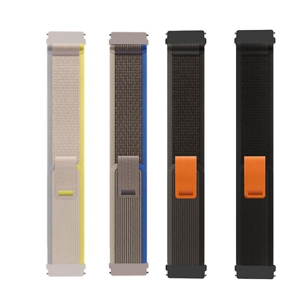 För Garmin Venu 2 Plus / Sq 2 20 mm Universal Loop Nylon Watch Band NHZ Black Grey