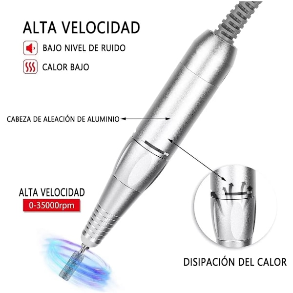 Professionel Neglefil Maskine 35.000 RPM Justerbar Hastighed, (Lilla gradient rød)