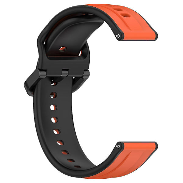 Samsung Galaxy Watch Active2 44mm 40mm urheilurannekkeet, kaksois 20mm silikonikorvaava ranneke Orange Black D Samsung Galaxy Watch A
