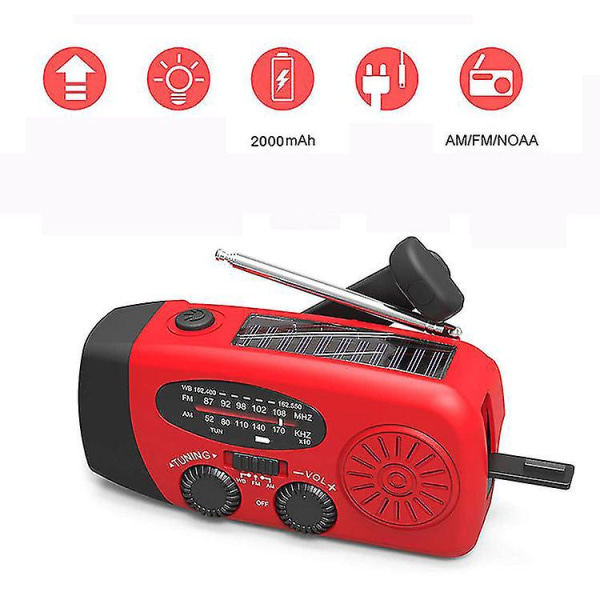 Solar Emergency Fm Väder Radio Ficklampa Power Bank