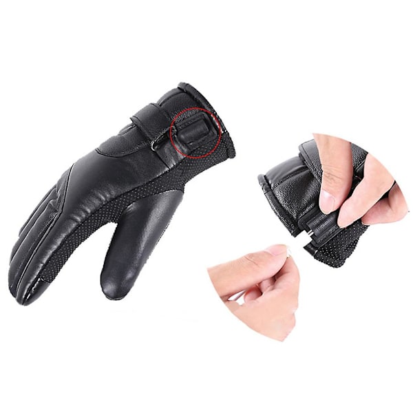 Motorcykel Eluppvärmda Handskar Pekskärm Vinter Varm Vattentät Vindtät B-USB Adjustable temperature