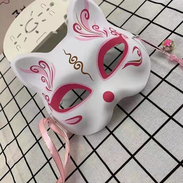 Fox Cosplay Mask Half Face Cat Mask För Julfest Kostym Japansk Kitsune Mask Kabuki Masquerade Cat 3