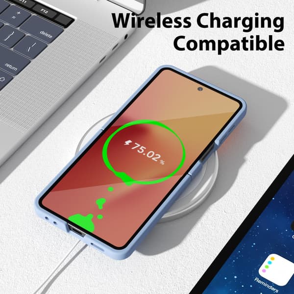 Etui til Samsung Galaxy Z Flip 7, flytende silikon TPU-deksel (isblå)